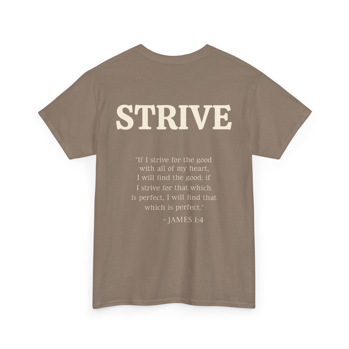 Strive T-shirt - Unisex Heavy Cotton Tee with Bible Verse