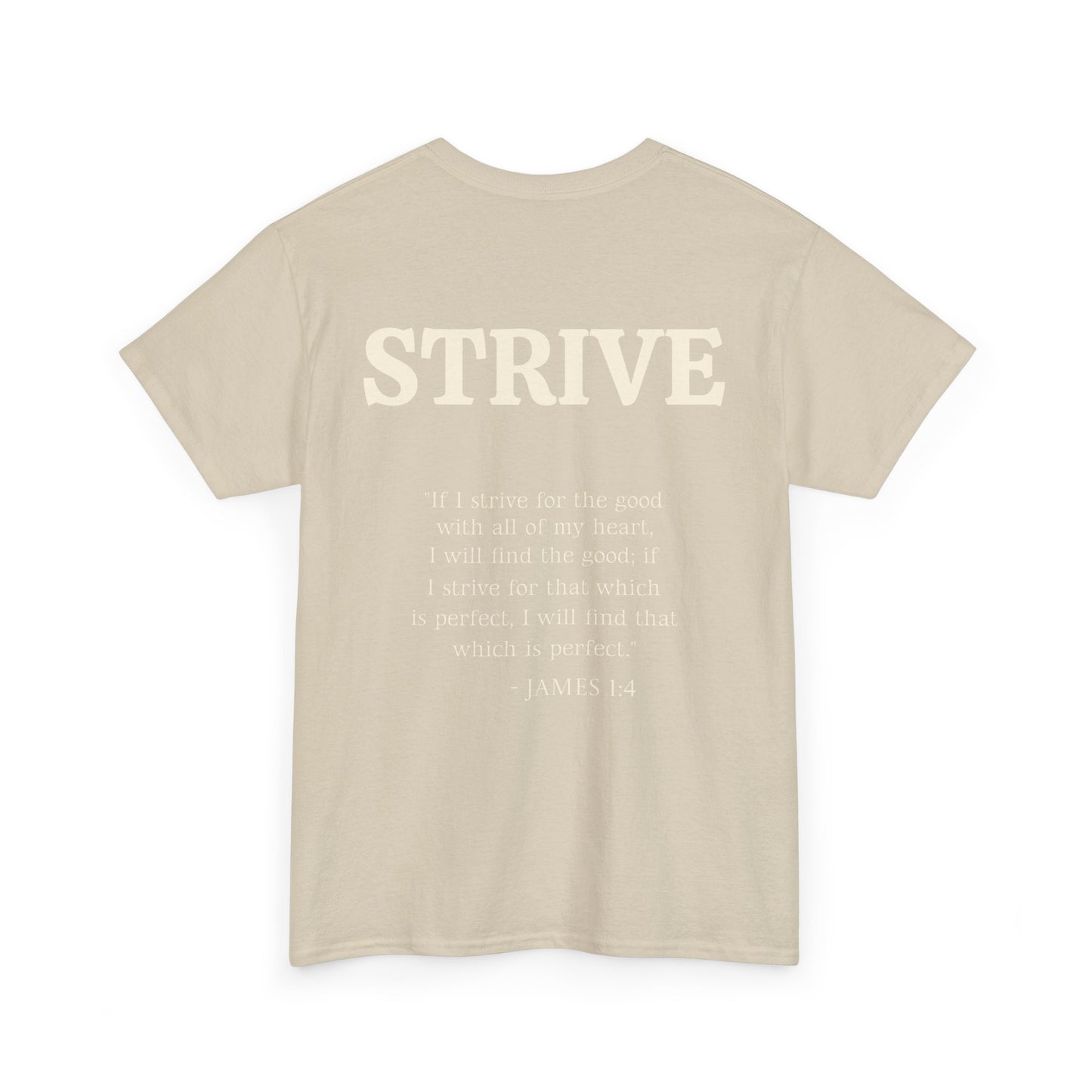 Strive T-shirt - Unisex Heavy Cotton Tee with Bible Verse